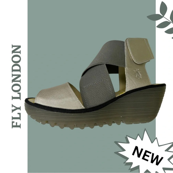 Fly  London Yuba Open Toe
Sandal Wedge 385 Borgogna
Silver Size 9 - 9.5 US 40 Eu - Picture 2 of 8